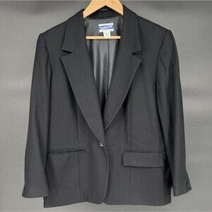 Vintage Pendleton Women's Petite Wool Blazer Jacket Size 12 Black Professional